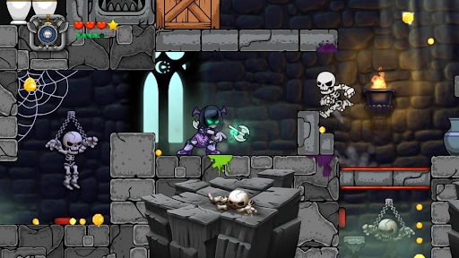 Captura de Magic Rampage: mazmorra con enemigo
